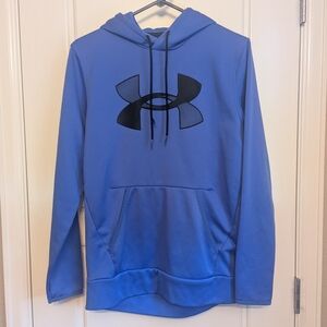 Under Armour Boy's Black Logo Blue Hoodie